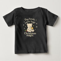 Små händer, varma kramar, julmagisk baby-t-shirt