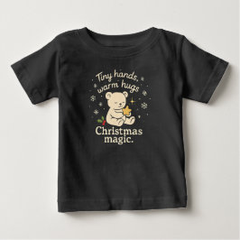 Små händer, varma kramar, julmagisk baby-t-shirt t shirt