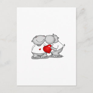 Små-hångla - flodhästkyssvalentin dag helg vykort