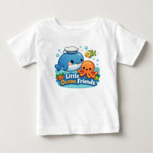 Små havsvänner – Söt sjö djur babytröja T Shirt