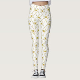 Små Hearter i Guld Glitter Leggings