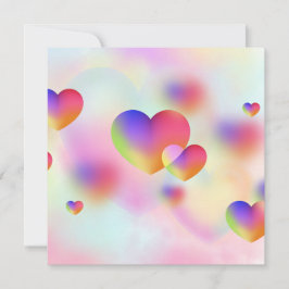 Små hjärtan i rött och rosa julkort