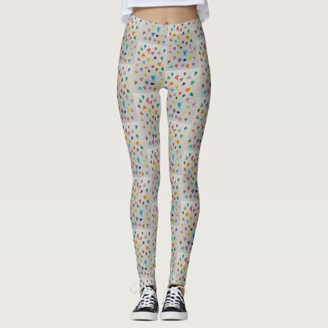 Små hjärtan kakelleggingar  leggings (Framsida)