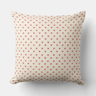 Små hjärtan Lilla Red Dot Heart Skriv ut Kudde