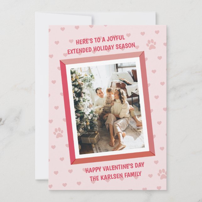 Små hjärtan mönster julkort (Framsida)