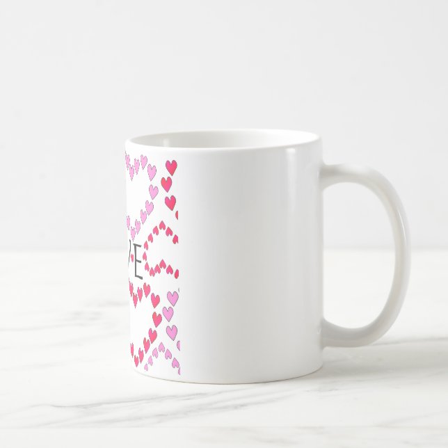 Små hjärtan Rosa Röd KÄRLEK Kaffemugg (Höger)