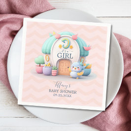 Små hus med drake Baby Shower Pappersservett