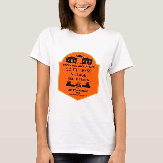 Små hus-samhällen redigerbara t shirt (Framsida)