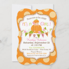 Små inbjudningar till Pumpkin Girl Fall Baby Showe