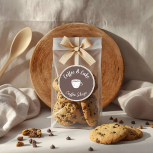 Små Kaffebutik Stuga Logotyp Klistermärken