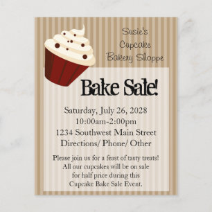 Små kakor, soft Mocha Rand Bake Sale Flyers