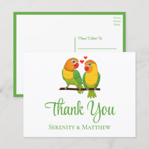 Små kärleksfåglar Kärlek Fåglar Bröllop Tack Vykort