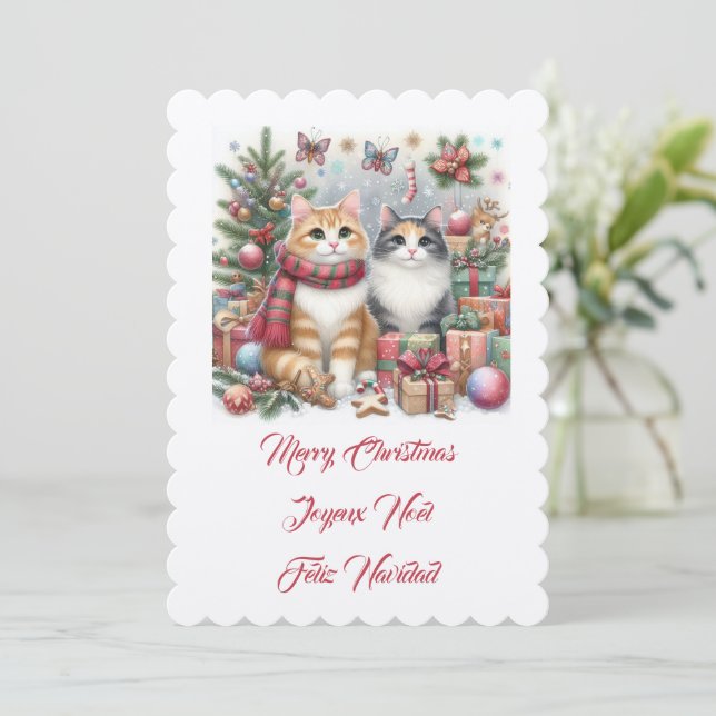 Små katter, God Jul Inbjudningar (Stående Fram)
