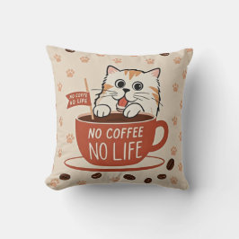 Små kattklövar och kaffebönor Affisch Kudde