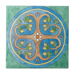 Små keramiska plattor Sicilian-stil ’Lemon Träd’ Kakelplatta