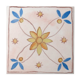 Små keramiska plattor Sicilian-stil (Rosa) Kakelplatta