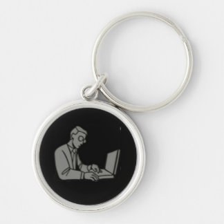 Små KeyChain Rund Silverfärgad Nyckelring