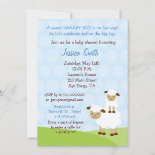Små lammets baby shower-inbjudan inbjudningar