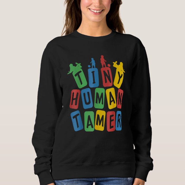 Små människa tamare  Förskolelärare T Shirt (Framsida)