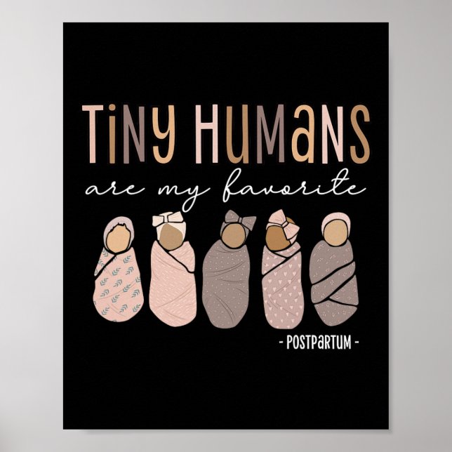 Små människor är min favorit efter partum Moderska Poster (Framsidan)