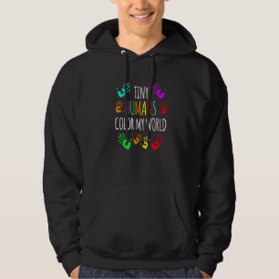 Små Människor Färglägger Min Värld Pediatrisk Sjuk Hoodie