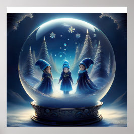 Små människor i A Snö Globe Poster