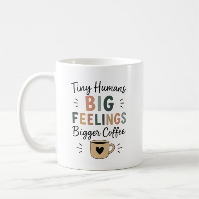 Små Människor Stora Känslor Större Kaffe Kaffemugg (Vänster)