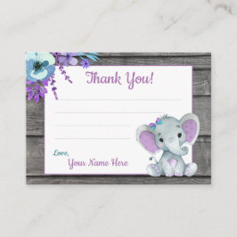 Små Märkre Text Elephant Lila Teal Visitkort