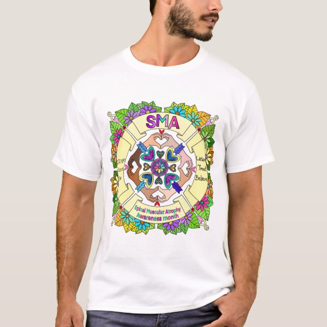 SMA-medvetandegörandemånad Mandala T Shirt (Framsida)