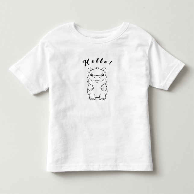 Små men mäktiga! Cute Pygmy Hippo T Shirt (Framsida)