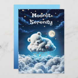 Små moln, teddy stjärnor måne fantasykonst inbjudningar