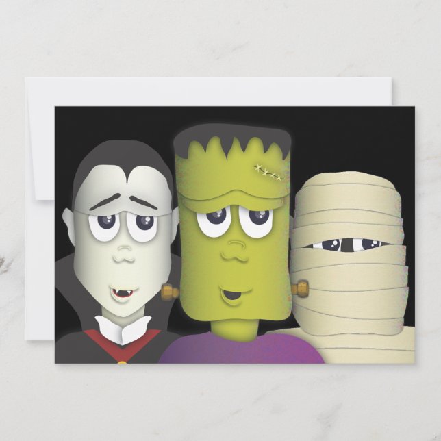 Små monsters Halloween Costume Party-inbjudan Inbjudningar (Framsida)