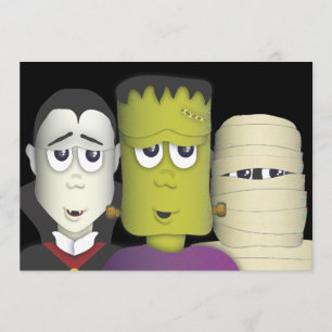 Små monsters Halloween Costume Party-inbjudan Inbjudningar