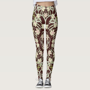 Små narcissar, art nouveau Square. Leggings
