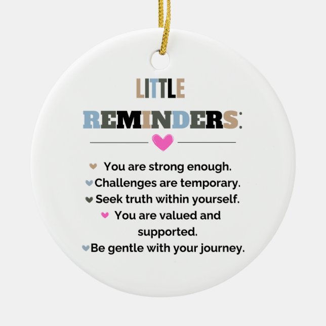 Små påminnelser om inspirationsmotiv julgransprydnad keramik (Framsidan)