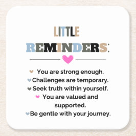 Små påminnelser om inspirationsmotiv underlägg papper kvadrat