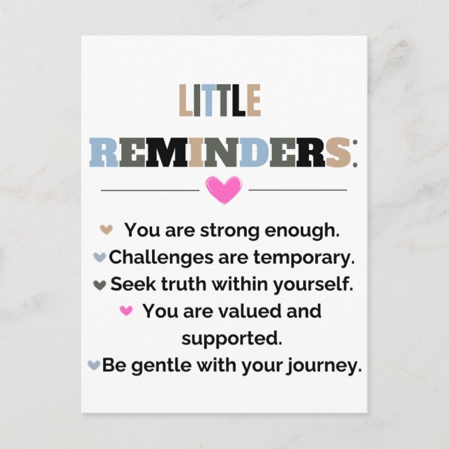 Små påminnelser om inspirationsmotiv vykort (Framsida)