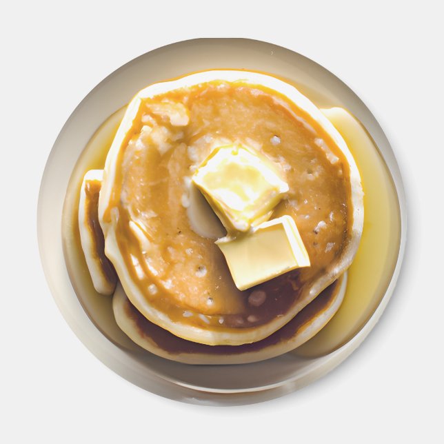 Små pankor med sirap Food Magnet (Framsidan)