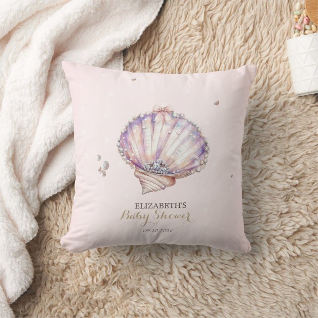 Små Pärlsnäckor Diamanter Prickar Baby Shower Kudde (Filt)