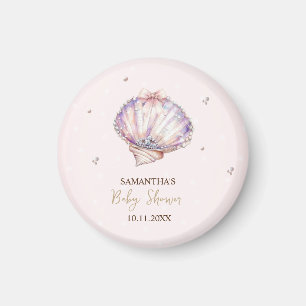 Små Pärlsnäckor Diamanter Prickar Baby Shower Magnet