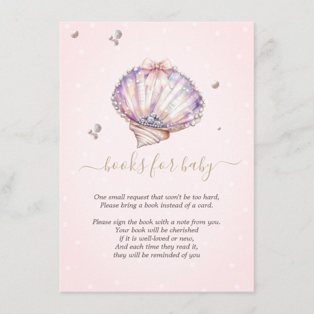 Små Pärlsnäckor Diamanter Prickar Baby Shower Tilläggskort (Framsida)