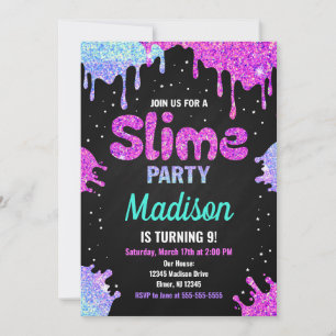 Små Party-födelsedagsinbjudan Glitter Inbjudningar