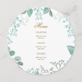 små pastellblå blommor meny