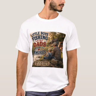 Små pojkar fiskar med pappa – Bästa minnen T Shirt
