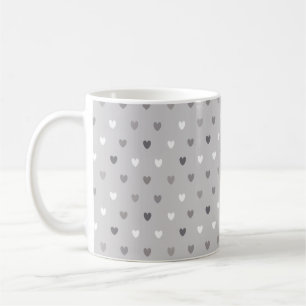 Små polka-hjärtan i gråttets nyans kaffemugg