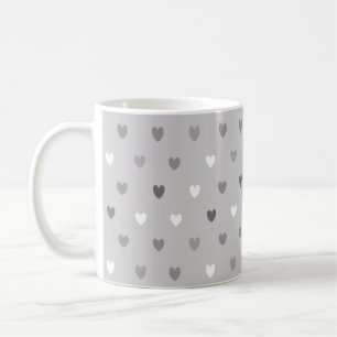 Små polka-hjärtan i gråttets nyans kaffemugg