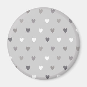 Små polka-hjärtan i gråttets nyans magnet