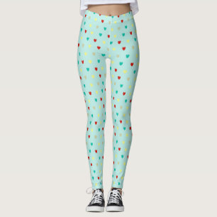 Små polkahjärtan på sjöcellers grönt leggings