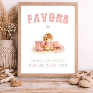 Små presentidéer till baby shower-fest med cowgirl poster