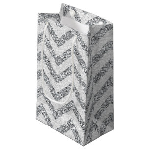 Små presentsäck från Faux Silver glitter